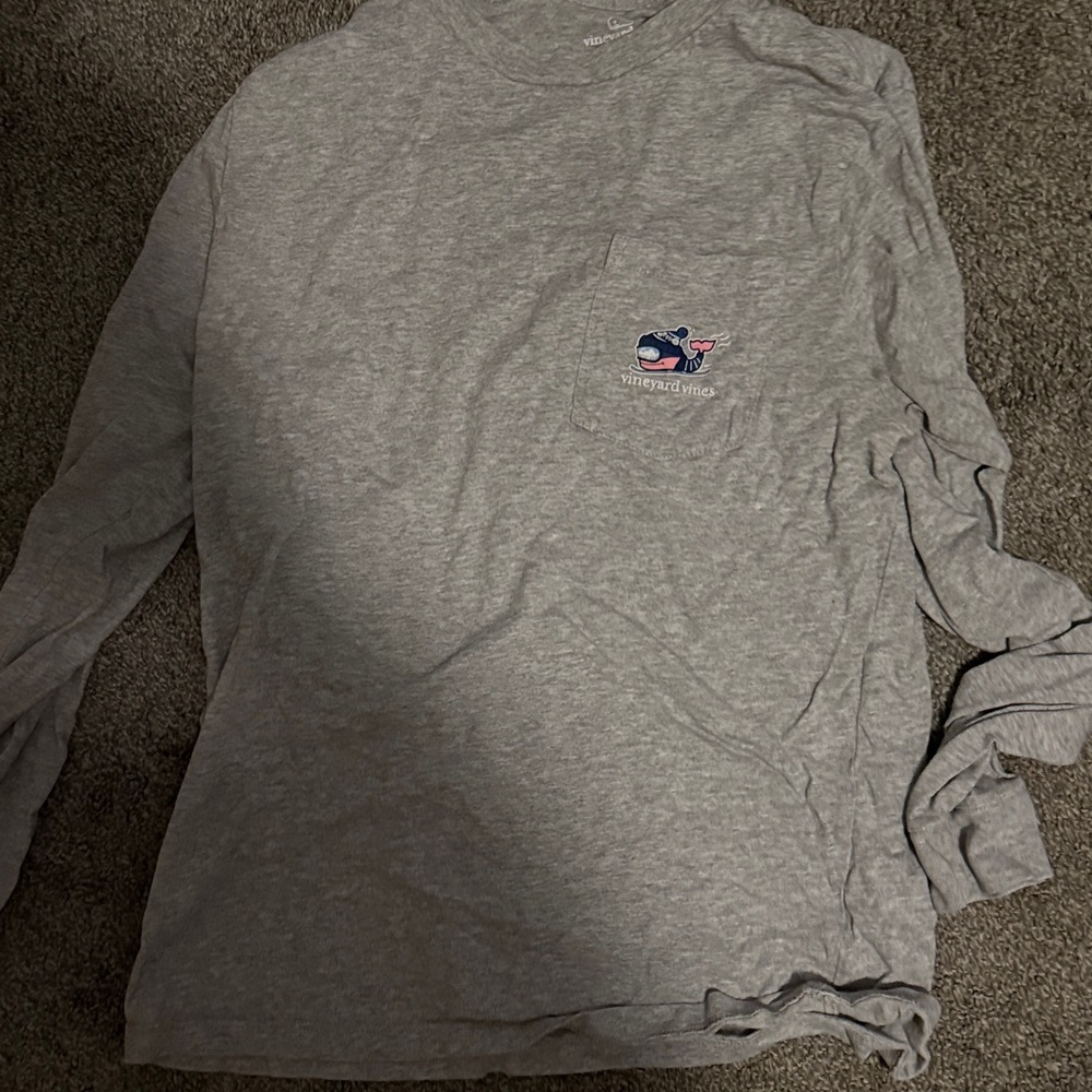 Vineyard Vines Men's Heather Gray Long Sleeve Tee